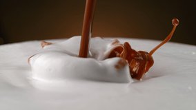 Pouring Fresh Brewed Espresso Coffee to Frothed Milk Foam Making Latte or Cappuccino - Powered by Shutterstock - Get 15% off with code: PIKWIZARD15