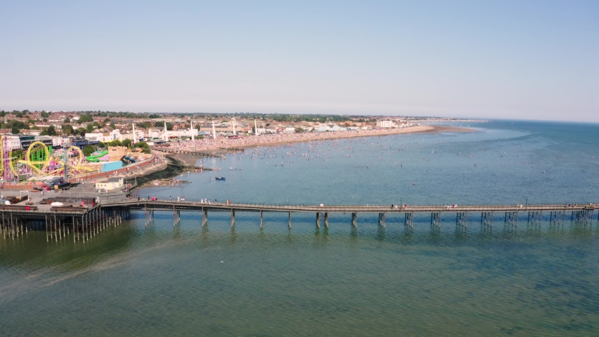 Drone Aerial Footage Southend Pier On Stock Footage Video 100 Royalty