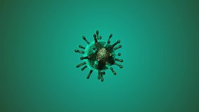 A render of a microbe in 4k representing either covid or other similar looking microbes. This one has a increasing black infection background as the video develops.