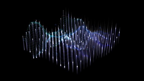 Seamless loop futuristic sound wave diagram technology background - music technology background concept