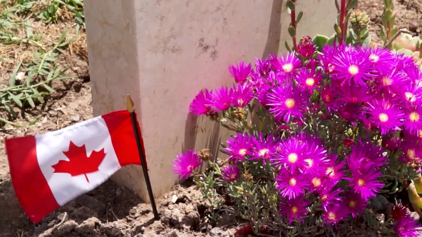 Canadian war cemetery, unique in Italy, is located on a green hill in front of Etna in the municipality of Agira in Sicily.