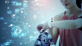 Health care technology concept. Sports tech. Wearable computing. - Powered by Shutterstock - Get 15% off with code: PIKWIZARD15