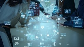 Business and technology concept. Communication network. GUI (Graphical User Interface). - Powered by Shutterstock - Get 15% off with code: PIKWIZARD15