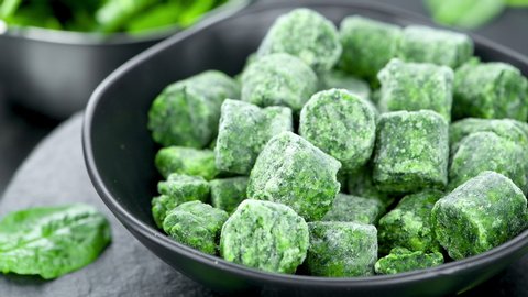 Portion Of Frozen Spinach Cubes Stock Footage Video 100 Royalty Free Shutterstock