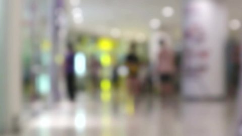 Blurred of People are walking and shopping in Department Store, Bangkok Thailand