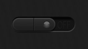 On and Off black toggle switch button. 4k loop video. Web interface button in motion