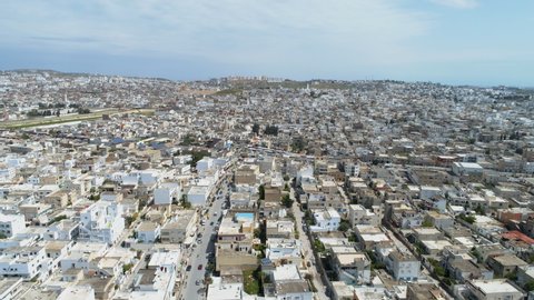 Aerial Drone View: Tunis City Center, Capital of Tunisia - Tunis . Neighbourhood close to the City Center, Tunisia from the sky
