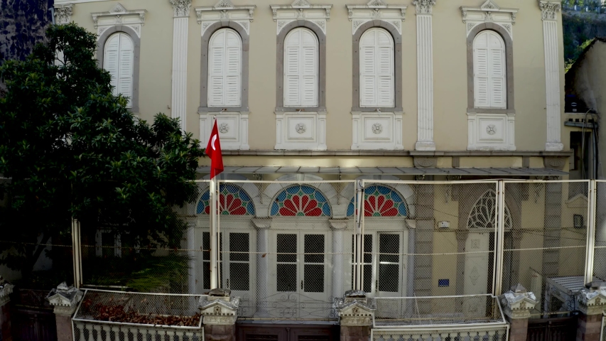 Bet Israel Synagogue from Sky, İzmir, Turkey.