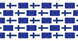 Finland European Union Flags Loop Background