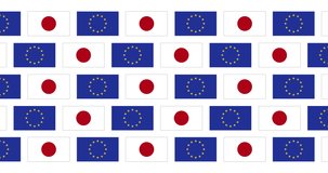 Japan European Union Flags Loop Background