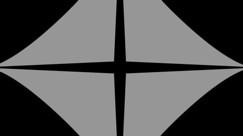 Graphic object in black and white with stroboscopic and hypnotic effect, which rotates clockwise decreasing the size from full screen to disappearing in the center.