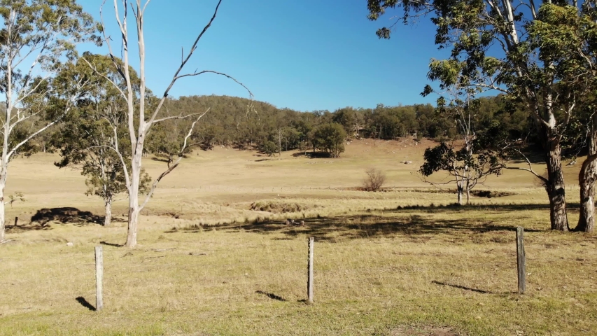 Aerial Flys Over Dried River in Australian Landscape in Drought