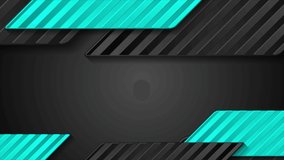 Abstract black and blue tech motion background with striped geometric shapes. Seamless loop. Video animation Ultra HD 4K 3840x2160