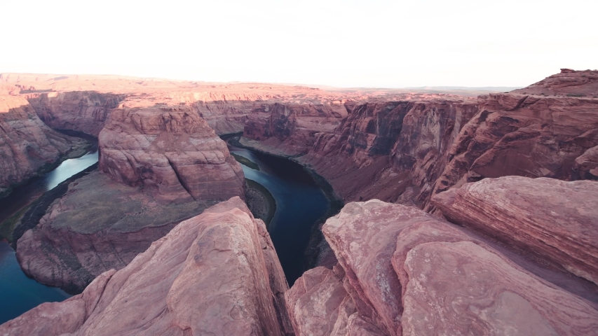 Beautiful Horseshoe Bend on a sunny sunset, Page, Arizona, USA.
