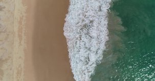 Aerial view 4K Footage Laem Sing Beach of Phuket Thailand.Covid-19