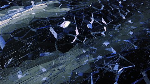 Abstract looped animation of waves with cracked surface. Seamless abstract earthquake.Blue ice.