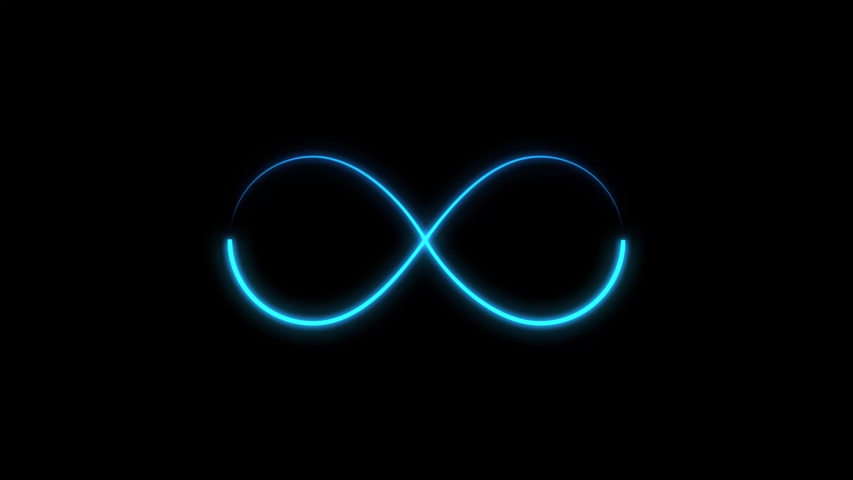 Animated double infinity symbol with blue glow. Abstract Neon Glowing Infinity. On a black background.
 | Shutterstock HD Video #1052037433