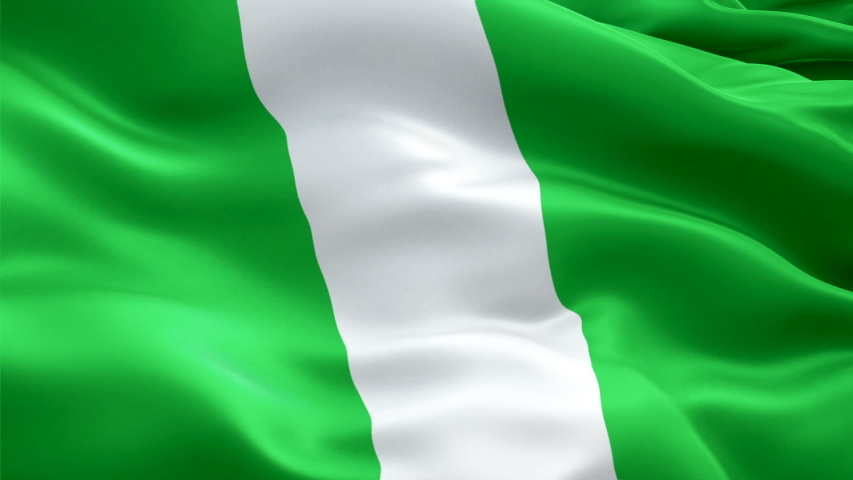 Nigerian flag Closeup 1080p Full HD 1920X1080 footage video waving in wind. National Abuja 3d Nigerian flag waving. Sign of Nigeria seamless loop animation. Nigerian flag HD resolution Background 1080 Royalty-Free Stock Footage #1052039320