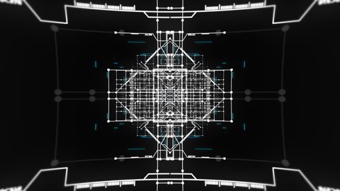 Futuristic Sci-Fi Cyber Tunnel HUD Loop Background