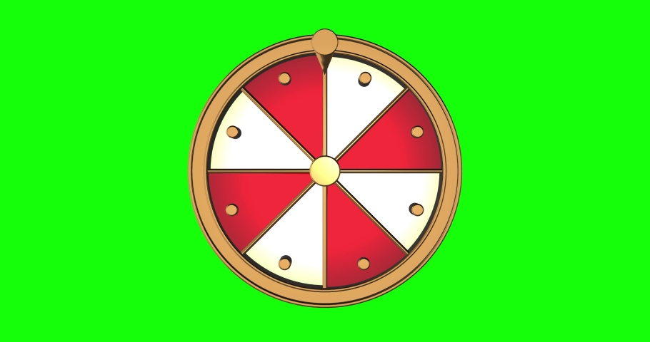 Cartoon Fortune Wheel Isolated On Green Screen Background. Award appears on chroma key. Luck concept. Spinning Roulette, lottery. Gambling game. 4k animation. Royalty-Free Stock Footage #1052069554