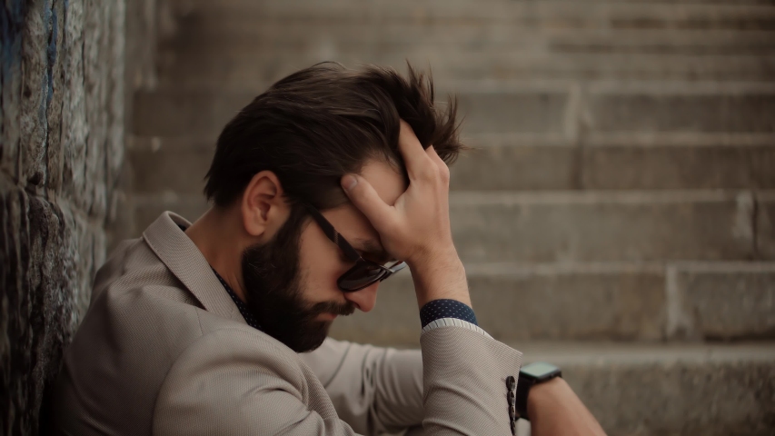 Unhappy Annoyed Businessman After  Dismissal. Unemployment Financial Problem In Family. Depressed Man Credit Loan. Sad Businessman Anxiety Family Quarrel. Burnout Syndrome Frustrated Man Mental Health | Shutterstock HD Video #1052088718