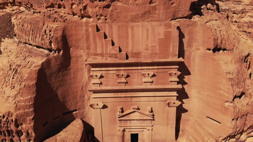 Mada'in Saleh, also called Al-Ḥijr or "Hegra", an archaeological site located in the Sector of Al-Ula within Al Madinah Region in the Hejaz, Saudi Arabia | Shutterstock HD Video #1052098603