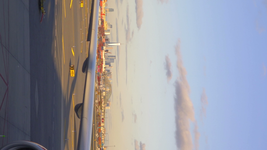 Airplane Taking off From Newark New York Airport in Vertical 4K Slow motion 60fps
