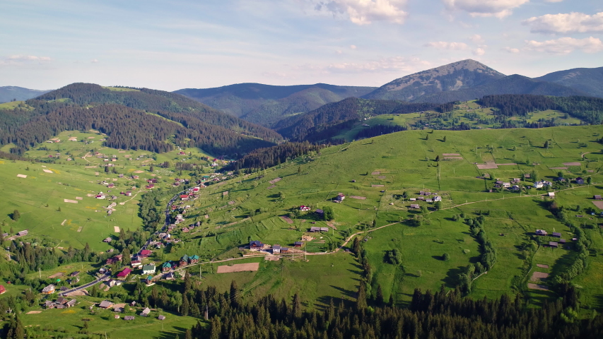 Panoramic green meadow under sky and clouds image - Free stock photo ...