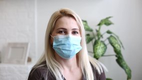 A woman wearing mask coronavirus, quarantine
