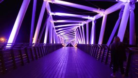 urban bridge design with red and blue night lights - Powered by Shutterstock - Get 15% off with code: PIKWIZARD15