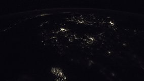 ISS Time-lapse Video of Earth seen from the International Space Station with dark sky and city lights at night over Nile, Time Lapse 4K. Images courtesy of NASA. 