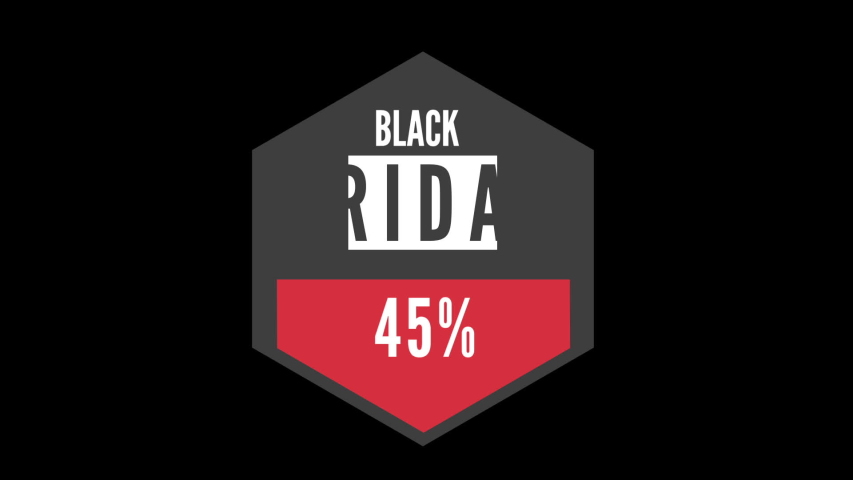 Blak Friday 45 percent discounts Animation  video transparent background