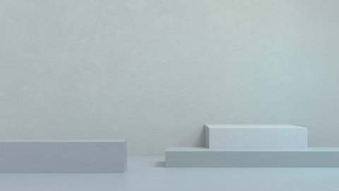 3D Animation of abstract podium pale blue composition. Room for your text and products. Great for marketing or corporate presentations.
