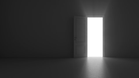 Light Shines Door Opening Dark Room Stock Illustration 1687534924 ...