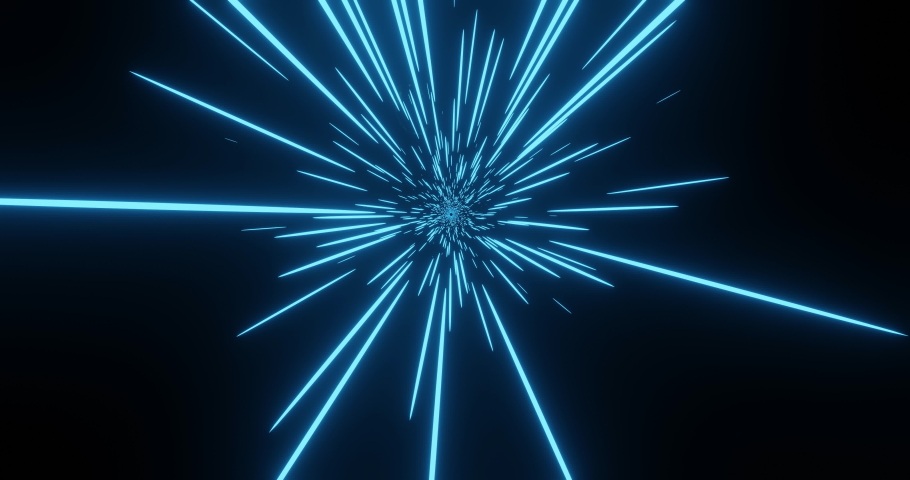 Abstract stars flying past at high speed science fiction futuristic , with blue neon Light.3d rendering. Royalty-Free Stock Footage #1052200996