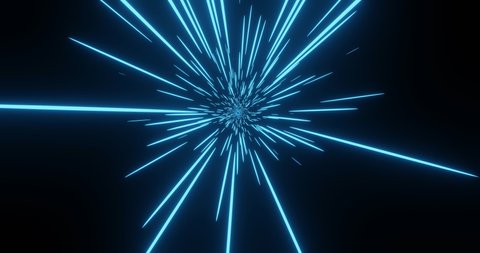 Abstract stars flying past at high speed science fiction futuristic , with blue neon Light.3d rendering.