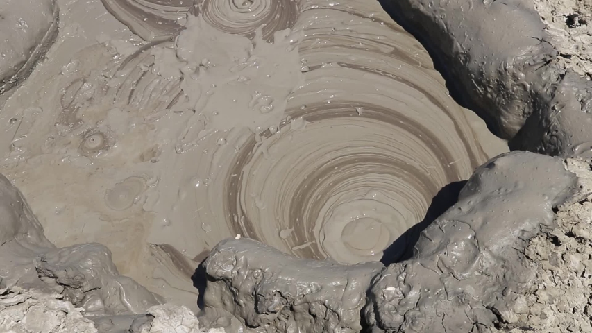 Mud bubbling out of the earth, Baku, Azerbaijan.