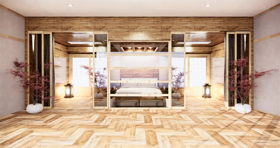 Bedroom Japanese Interior Design 3d Rendering Stock Footage Video 100 Royalty Free Shutterstock