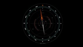 Digital Compass with several narrow arrows and digits. Futuristic Holographic HUD on a dark background. Future innovation concept - Powered by Shutterstock - Get 15% off with code: PIKWIZARD15