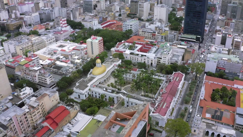 Aerial view of the federal legislative palace of the Bolivarian Republic of Venezuela. Bird's eye view, center in the city of Caracas. Capitol
 Royalty-Free Stock Footage #1052232952