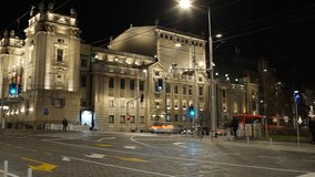 National Theatre in Belgrade 4K Time-Lapse Video