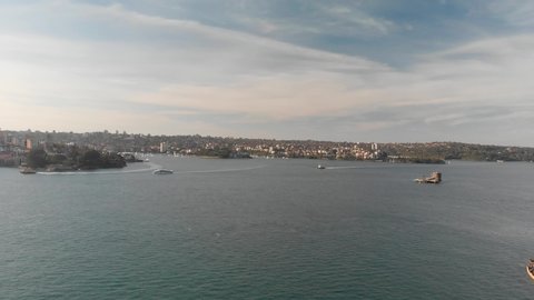 Sydney Harbour aerial panoramic view, New South Wales, Australia