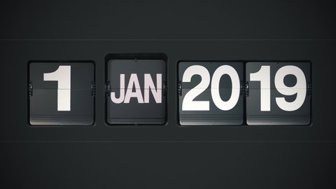 Retro Flip Calendar - Full Year 2019
