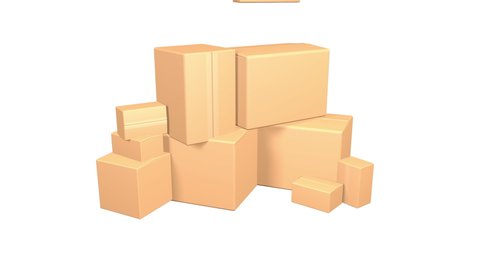 Group of random cardboard boxes. delivery concept