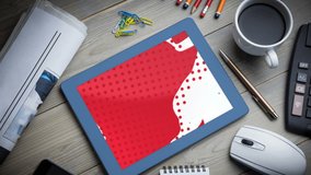 Animation of a digital tablet showing a globe and words Breaking News on the screen. Coronavirus Covid-19 technology concept digital composition - Powered by Shutterstock - Get 15% off with code: PIKWIZARD15