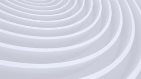 White light background, architectural futuristic construction, 3d motion design, layered paper art, looping animated 4K wallpaper, abstract geometric pattern, circles animation, concentric shapes.