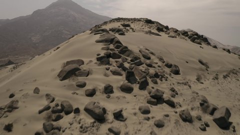Drone shot of the Sandy Mountains in Peru