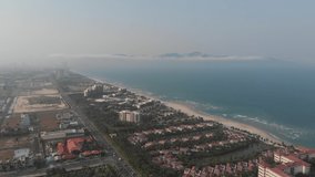 
Beach in Vetami aerial shot. Ocean, beach, waves, city, houses, road, cars, shoreline, pajamas, trees, etc. video.