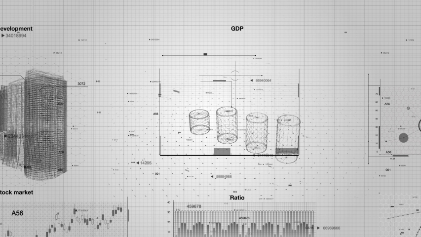 Data analysis graphs and chart of Industries, GDP, Stock market, development, infrastructure corporate background video I Corporate background video of data analytics of world stock market in pandemic - Powered by Shutterstock - Get 15% off with code: PIKWIZARD15