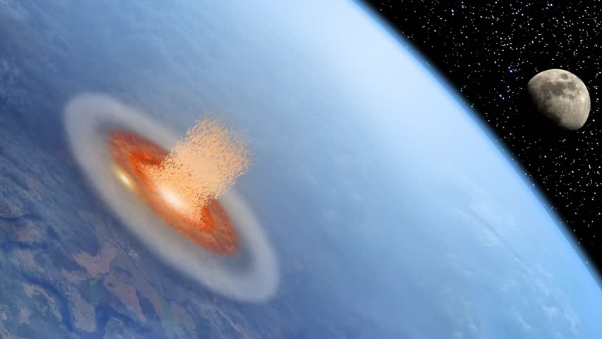 Asteroid Impacts On Earth Stock Footage Video (100% Royalty-free ...